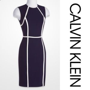 {Calvin Klein} Navy Sheath Dress